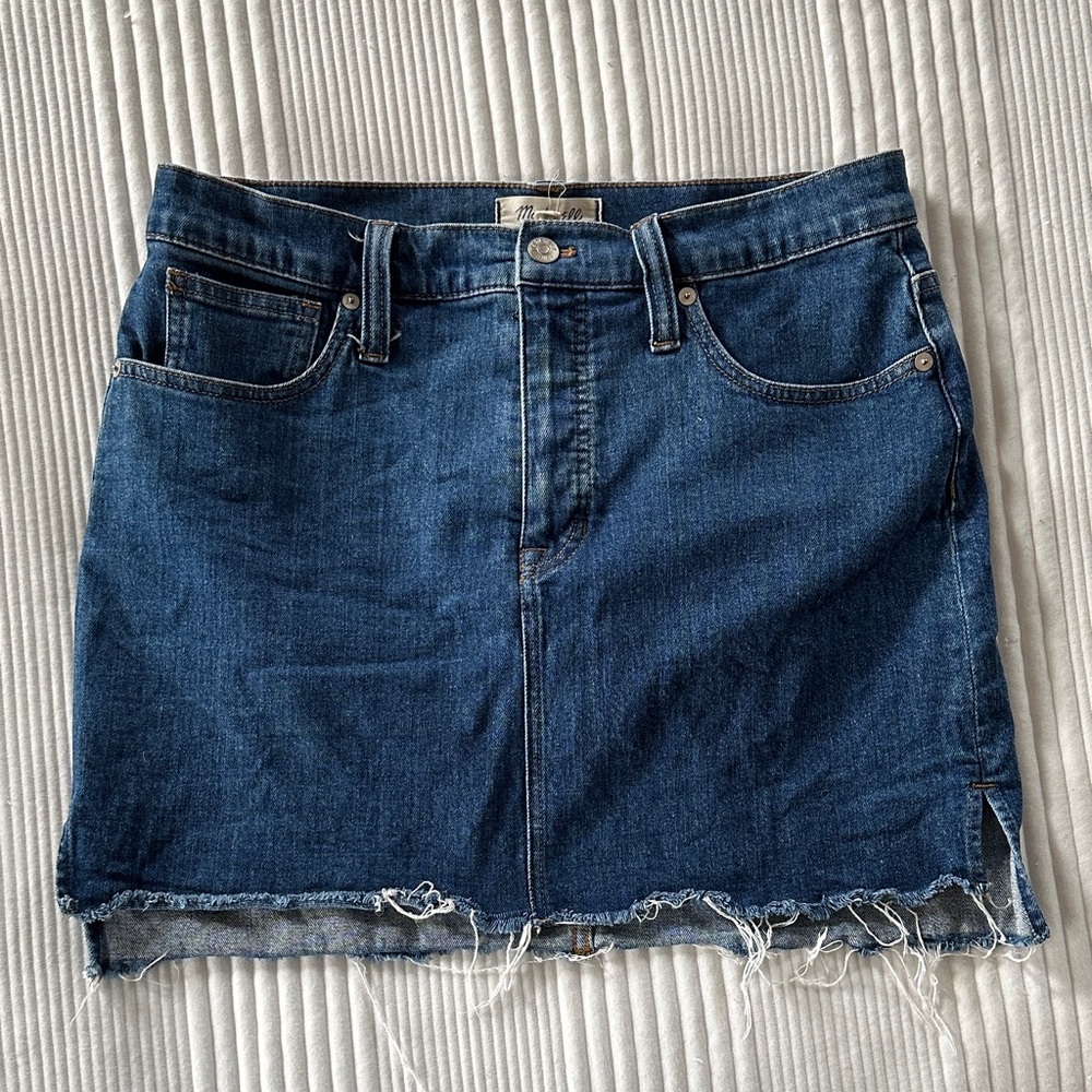 Madewell Frayed Hem Denim Skirt